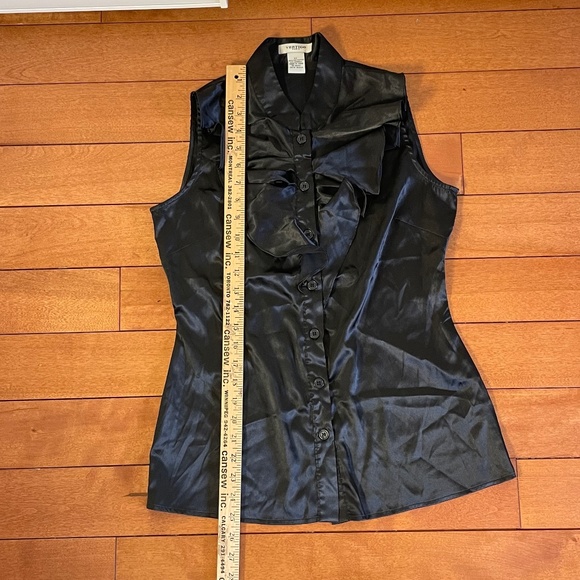 Y2K Vertigo Paris Black Satin Top XS - Picture 5 of 7